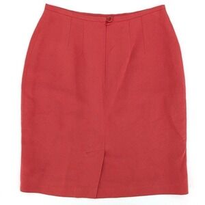 Vintage Terracotta 100% Linen Skirt Patrick Gerard Size 38